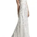 Возьмите Платье Aidan Mattox White Silver Strapless Silk Gown Размер 42 напрокат (Фото 2) в Москве