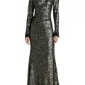 Возьмите Платье Badgley Mischka Long Sleeve Slim Sequin Gown Размер 40 напрокат (Фото 2) в Москве