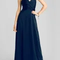 Возьмите Платье BCBGMAXAZRIA Indigo Satin Long Gown Размер 40 напрокат (Фото 1) в Москве