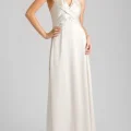 Возьмите Платье BCBGMAXAZRIA Ivory Satin Long Gown Размер 42 напрокат (Фото 1) в Москве