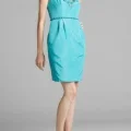 Возьмите Платье Carmen Marc Valvo Turqoise Cocktail Short Dress Размер 48 напрокат (Фото 1) в Москве