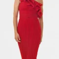 Возьмите Платье Js Collections Red Pleated Gown Р Размер 42 напрокат (Фото 3) в Москве