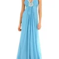 Возьмите Платье Marc Bouwer Blue V-Neck Silk Gown Размер 44 напрокат (Фото 2) в Москве