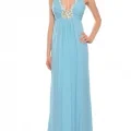 Возьмите Платье Marc Bouwer Blue V-Neck Silk Gown Размер 44 напрокат (Фото 3) в Москве
