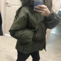 Возьмите Куртка хаки зеленая женская зимняя напрокат (Фото 1) в Москве