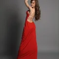 Возьмите Костюм для фотосессии: Трикотажное красное платье с декольтированной спиной. Размер 42-46 напрокат (Фото 1) в Москве