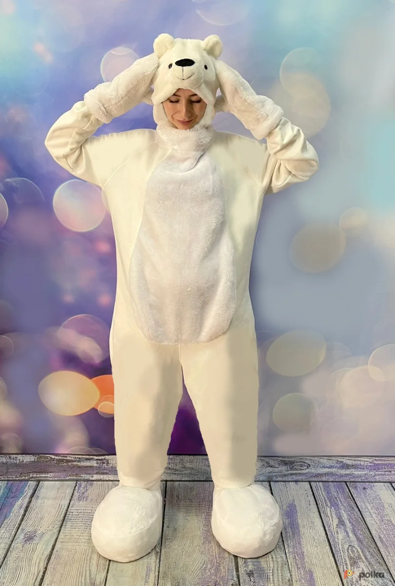 Возьмите Костюм белый мишка напрокат (Фото 1) в Москве