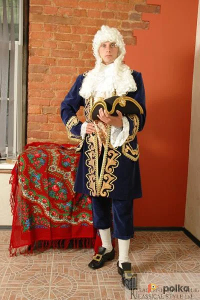 Возьмите Мужской исторический костюм в стиле барокко (Синий) напрокат (Фото 1) в Санкт-Петербурге