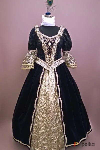 Возьмите Женское платье в стиле барокко (Тёмно-синее) напрокат (Фото 1) в Санкт-Петербурге