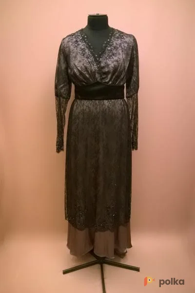 Возьмите Женское историческое платье в стиле модерн (Тёмно-бежевое) напрокат (Фото 1) в Санкт-Петербурге