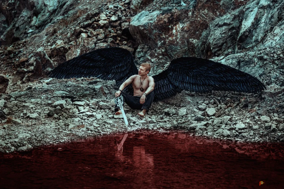 Возьмите Крылья Падшего Ангела из черных перьев напрокат (Фото 1) в Москве