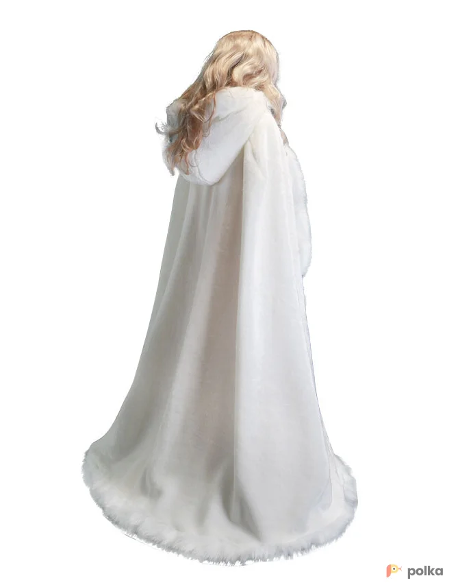 Возьмите Белый плюшевый плащ с капюшоном напрокат (Фото 1) в Москве