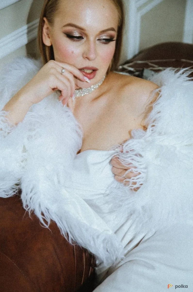 Возьмите Шуба белая пушистая лама короткая напрокат (Фото 1) В Туле