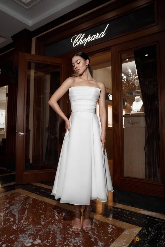 Возьмите Платье свадебное Кайли без рукавов напрокат (Фото 1) В Туле