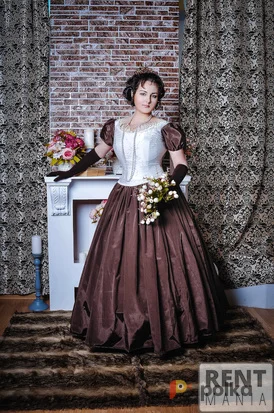 Возьмите Бально-историческое платье на кринолине, ля бала или исторической фотосессии напрокат (Фото 1) в Москве