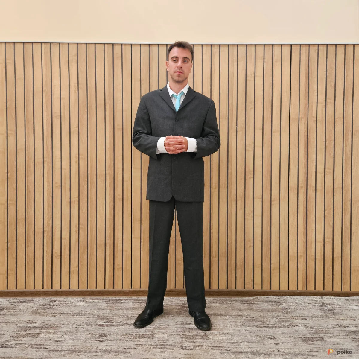 Возьмите Костюм деловой мужской темный асфальт  напрокат (Фото 1) в Москве