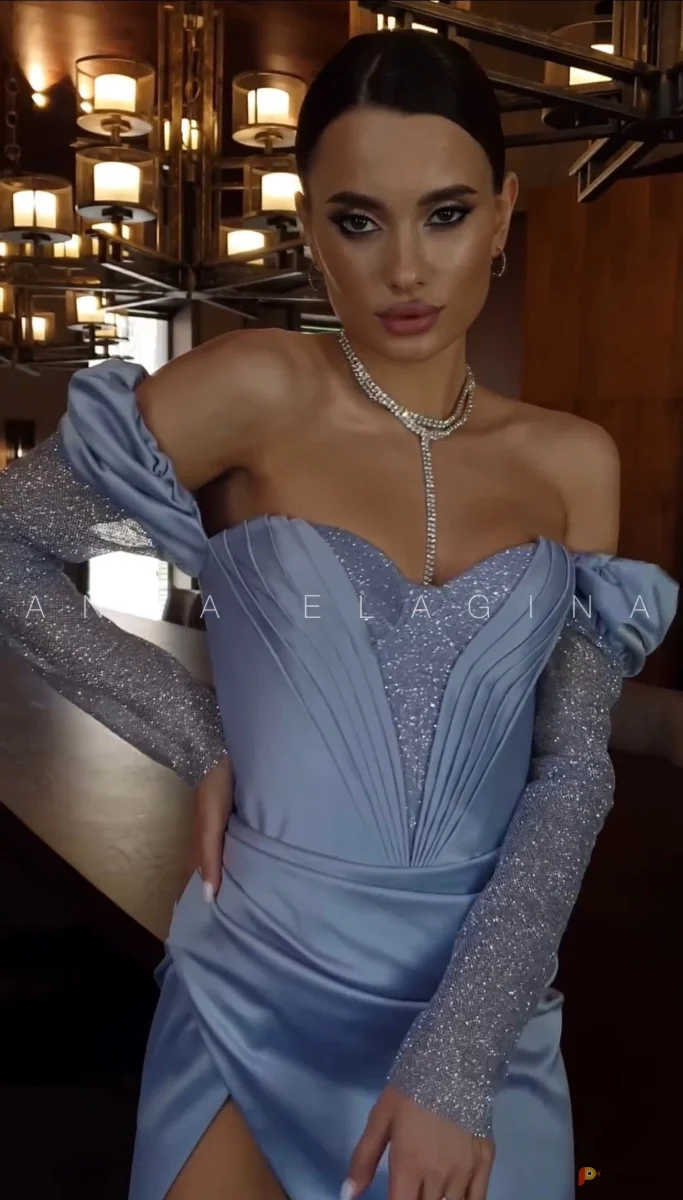 Возьмите Платье вечернее Морис голубое напрокат (Фото 1) В Туле