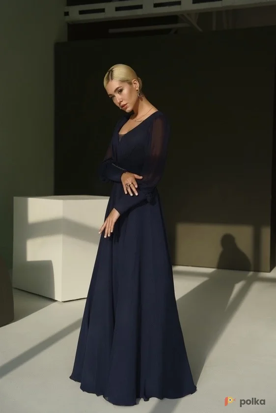 Возьмите Платье вечернее Ребера синее напрокат (Фото 1) В Туле