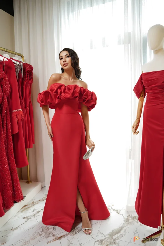 Возьмите Платье вечернее Безе красное напрокат (Фото 1) В Туле