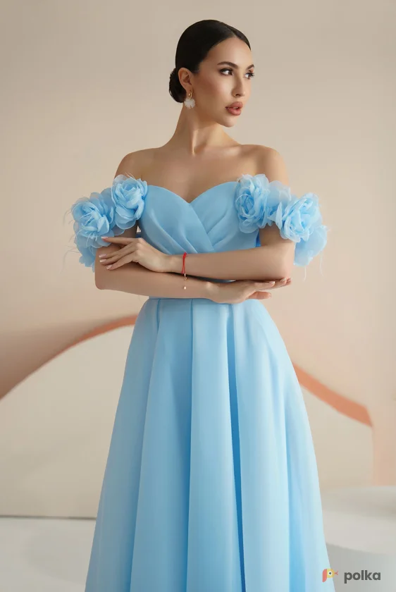 Возьмите Платье вечернее Прованс голубое миди напрокат (Фото 1) В Туле