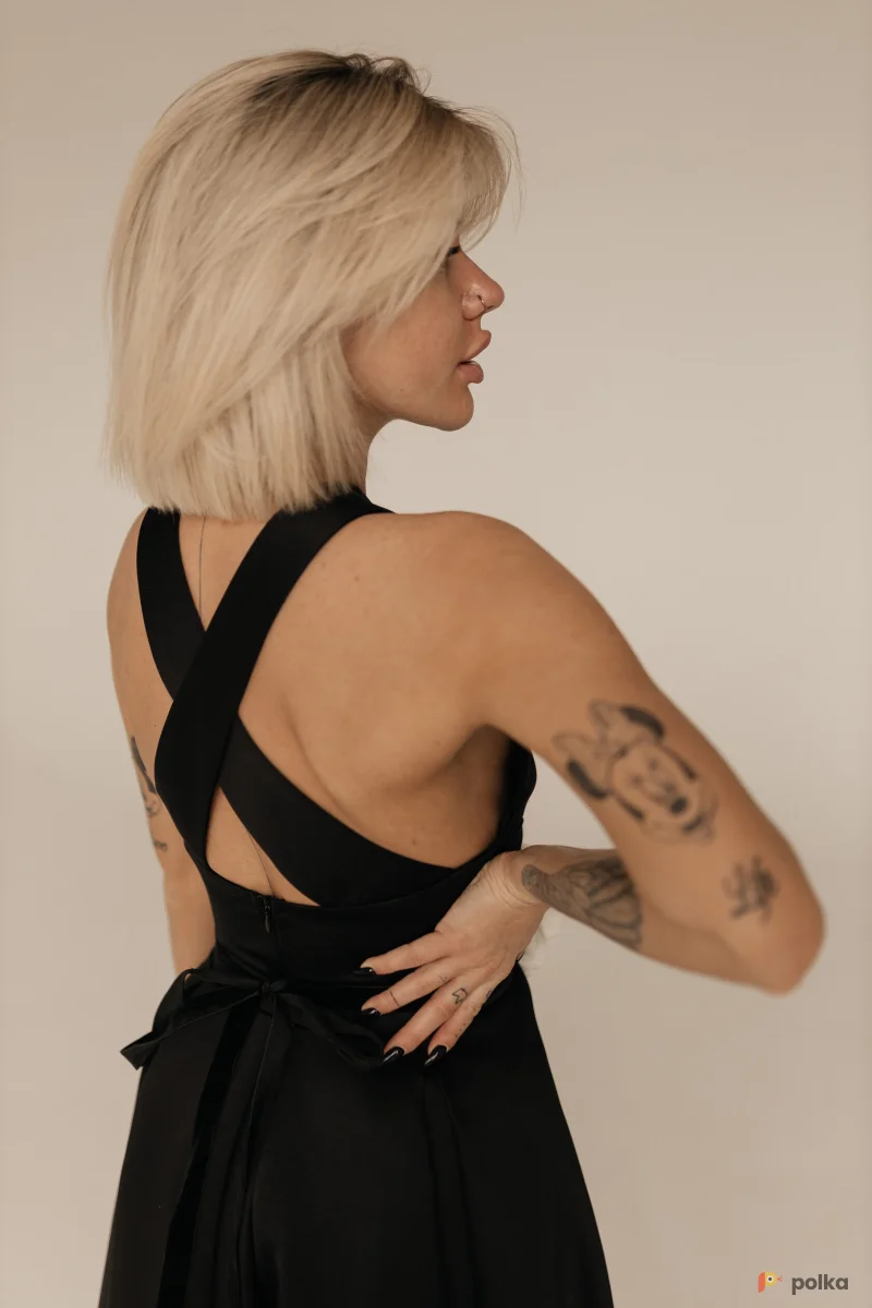 Возьмите Платье вечернее Одетта черное миди напрокат (Фото 1) В Туле