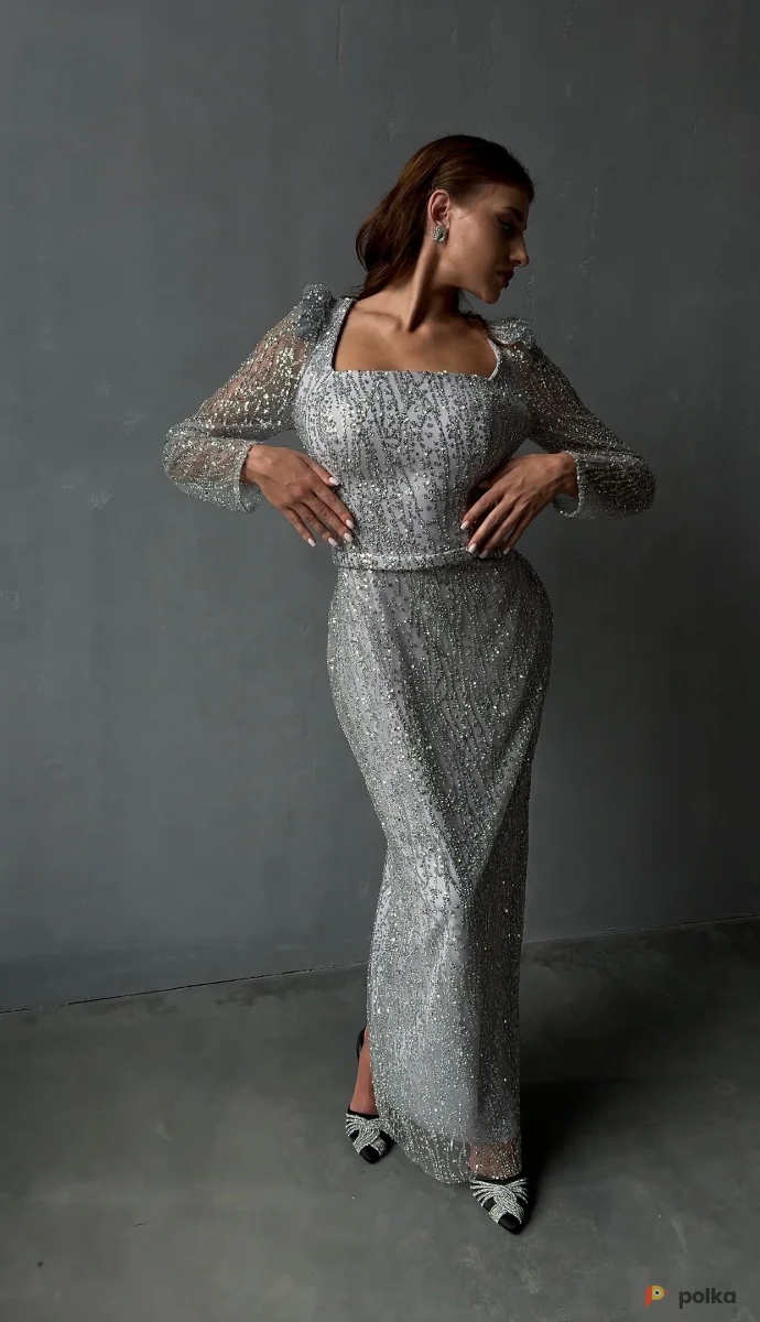 Возьмите Платье вечернее Анита серебро напрокат (Фото 1) В Туле