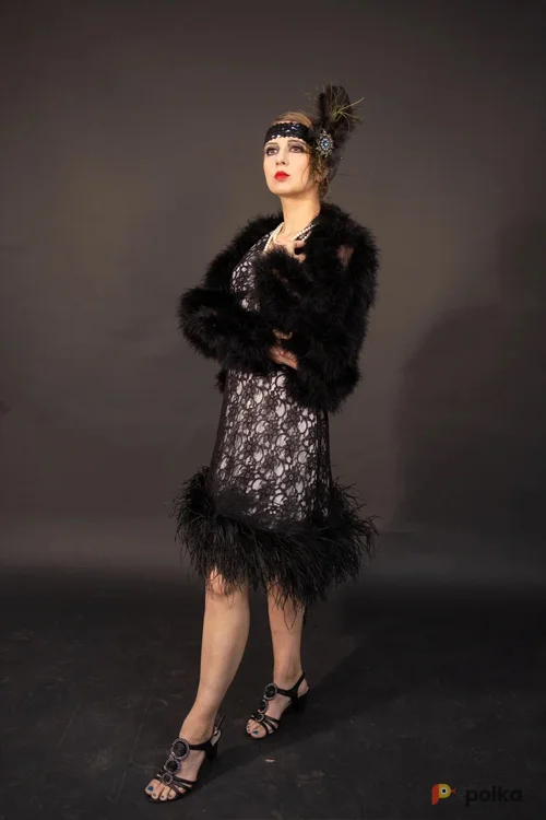 Возьмите ПЛАТЬЕ РЕТРО №3 (20-30 годы) в комплекте: платье, боа, шляпка. напрокат (Фото 1) в Москве