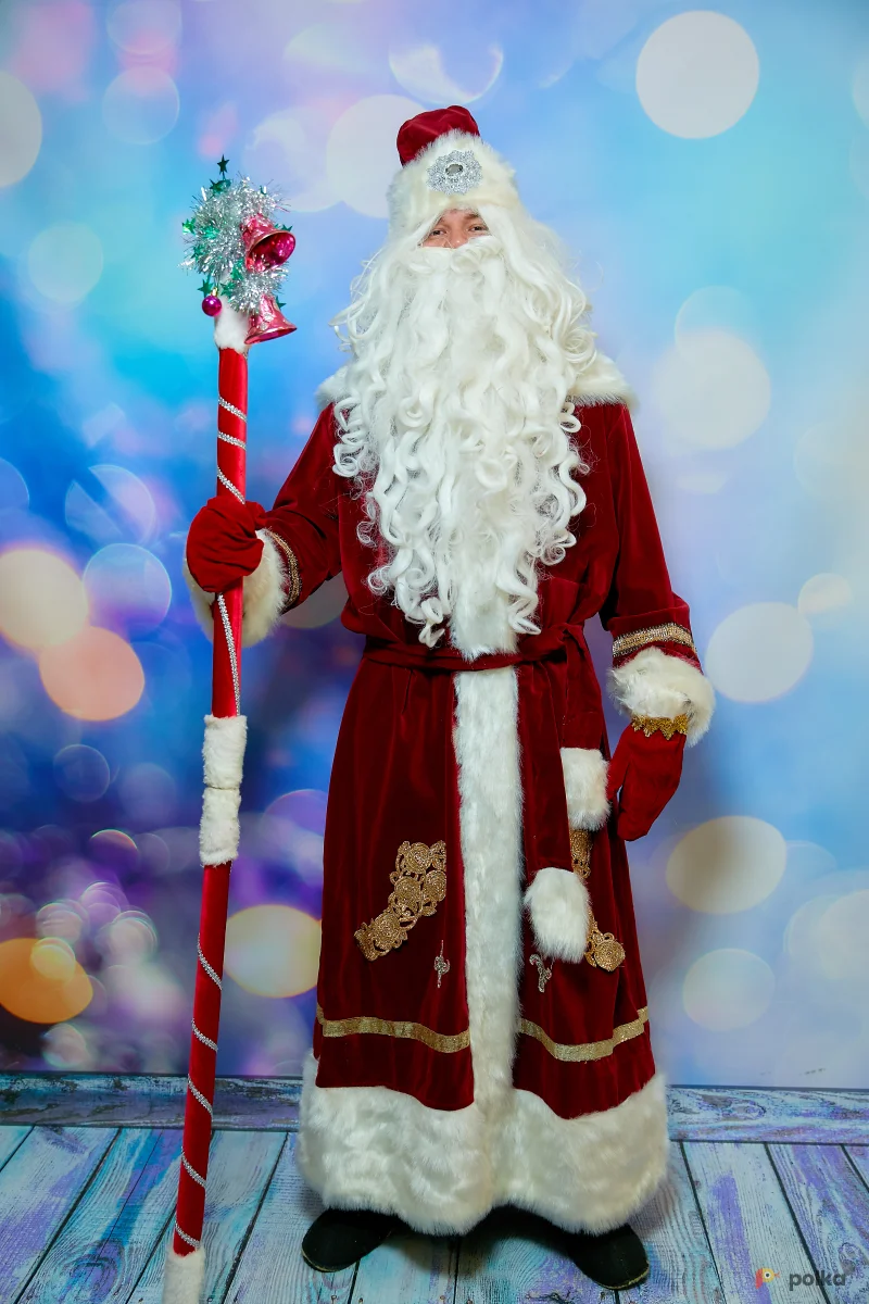 Возьмите Дед Мороз костюм бордовый  напрокат (Фото 1) в Москве