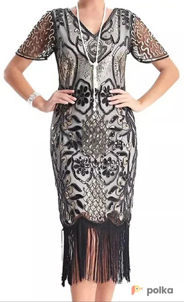 Возьмите Платье Люкс серебристо-черное L напрокат (Фото 1) в Москве