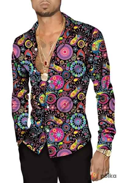 Возьмите Рубашка диско разноцветная напрокат (Фото 1) в Москве