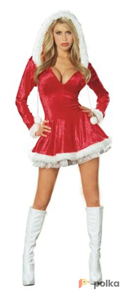 Возьмите Снегурочка красная с капюшоном Костюм напрокат (Фото 1) в Москве