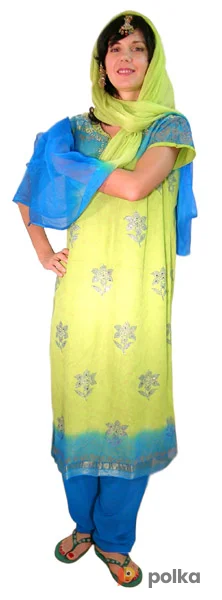 Возьмите Костюм Индианка в голубом  напрокат (Фото 1) в Москве