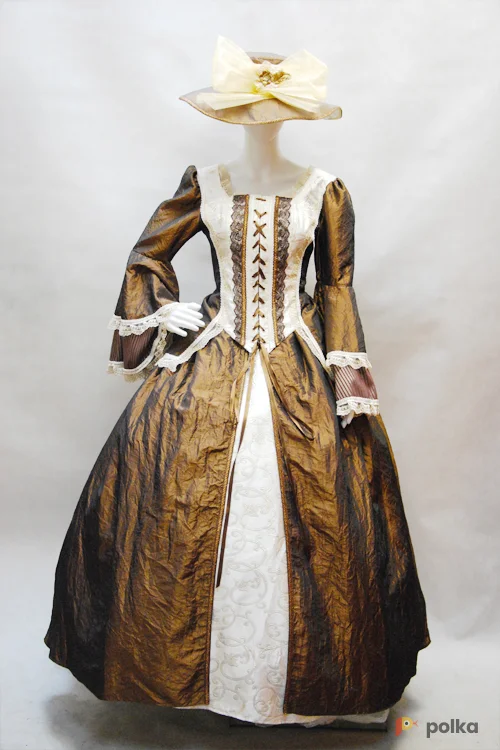 Возьмите ПЛАТЬЕ БИДЕРМЕЙЕР №1 (коричневая тафта) 1830-1850 г. напрокат (Фото 1) в Москве