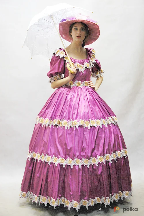 Возьмите ПЛАТЬЕ БИДЕРМЕЙЕР №5 (брусничный шелк) 1830-1850 г. напрокат (Фото 1) в Москве