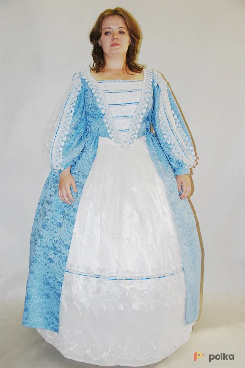 Возьмите ПЛАТЬЕ (голубой жакард) напрокат (Фото 1) в Москве