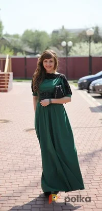 Возьмите Платье зеленое с черным кружевом напрокат (Фото 1) в Москве