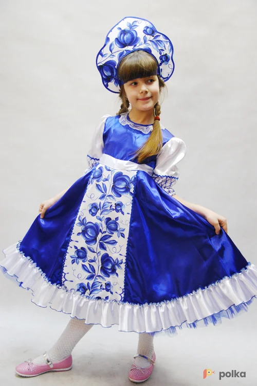 Возьмите "КОСТЮМ КАДРИЛЬНЫЙ ""ГЖЕЛЬ""" напрокат (Фото 1) в Москве