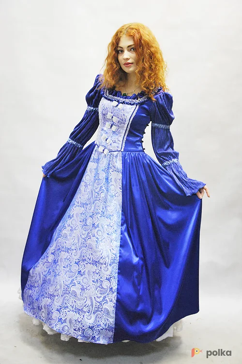 Возьмите ПЛАТЬЕ (синий шелк) напрокат (Фото 1) в Москве