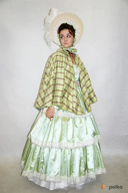 Возьмите ПЛАТЬЕ БИДЕРМЕЙЕР №8 (салатовый шелк) 1830-1850 г. напрокат (Фото 1) в Москве