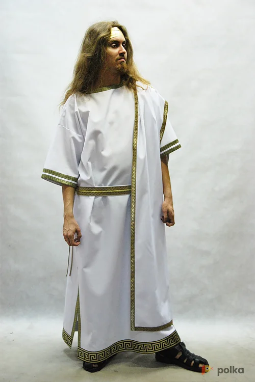 Возьмите КОСТЮМ ЗЕВСА №3 в комплекте: хитон (рубашка), плащ (гиматий), пояс. напрокат (Фото 1) в Москве