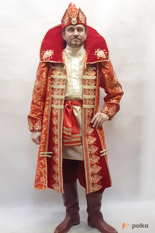 Возьмите КОСТЮМ ЦАРЕВИЧ АЛЕКСЕЙ в комплекте: кафтан, рубашка, брюки, кушак, головной убор. напрокат (Фото 1) в Москве