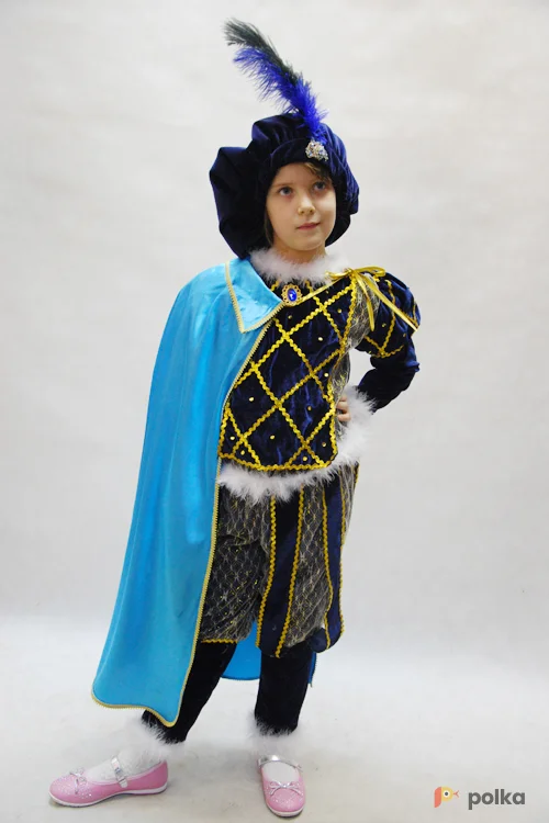 Возьмите КОСТЮМ ПРИНЦ, ПАЖ №1 (синий бархат) напрокат (Фото 1) в Москве