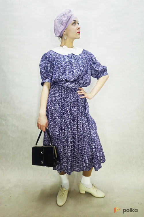 Возьмите ПЛАТЬЕ 40-50-ых годов (штапель) в комплекте: платье, берет. напрокат (Фото 1) в Москве