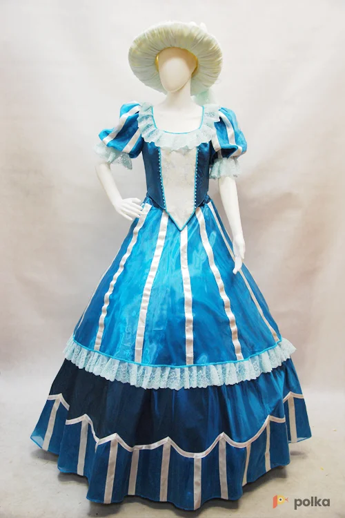 Возьмите ПЛАТЬЕ БИДЕРМЕЙЕР №2 (голубой шелк) 1830-1850 г. напрокат (Фото 1) в Москве