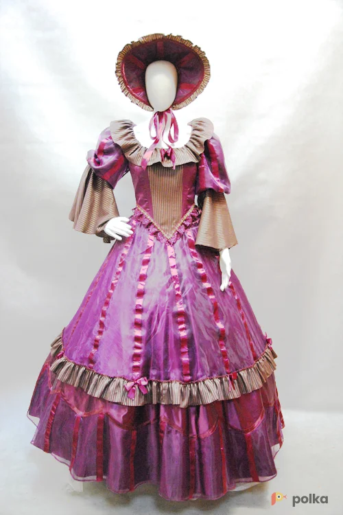 Возьмите ПЛАТЬЕ БИДЕРМЕЙЕР №4 (брусничный шелк) 1830-1850 г. напрокат (Фото 1) в Москве