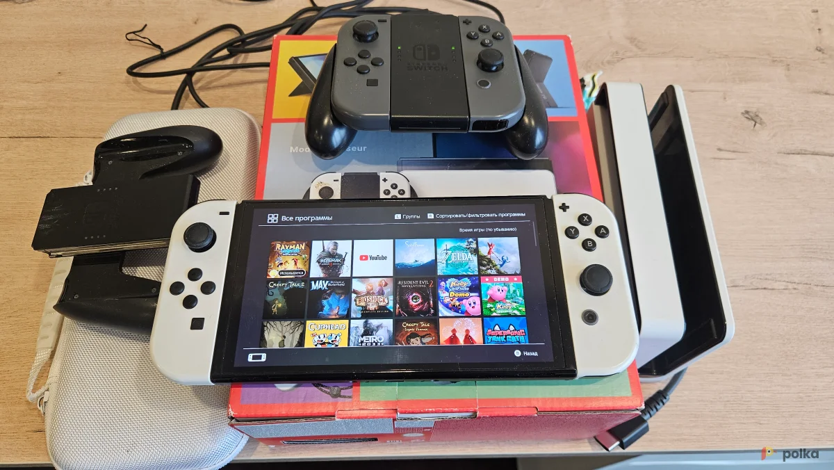 Возьмите Nintendo Switch OLED (док и 2 комплекта джойстиков) + Zelda TOTK, Ведьмак 3, Metro 2033, Alien Isolation и многое другое.  напрокат (Фото 1) в Москве