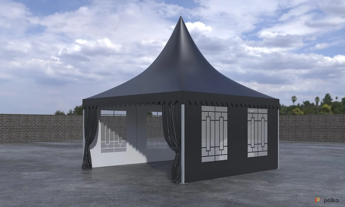 Возьмите Шатер ПАГОДА черный напрокат (Фото 1) в Москве