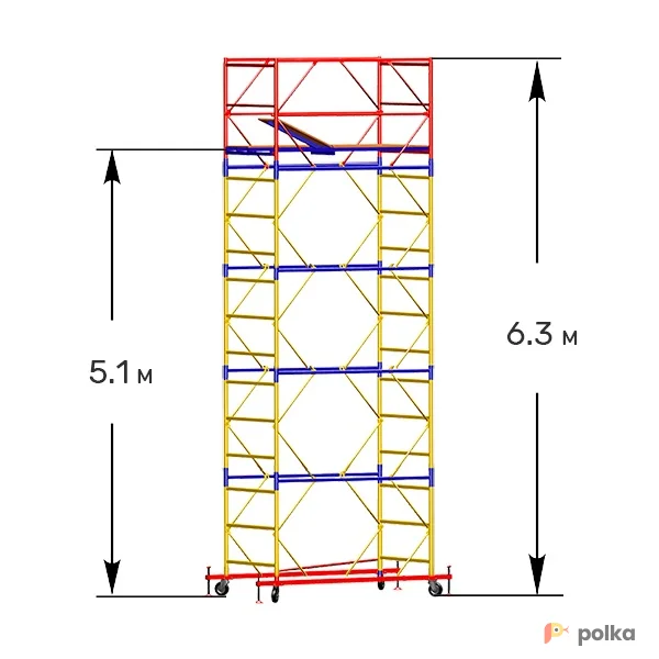 Возьмите Вышка тура строительная ВСП-250 0.7х1.6 м высота 6.3 м напрокат (Фото 1) В Сочи