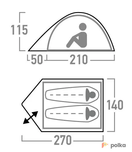 Возьмите Двухместная палатка Outventure Dome 2 напрокат (Фото 1) в Санкт-Петербурге