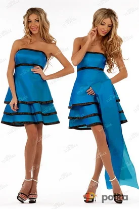 Возьмите Ярко голубое вечернее коктейльное платье напрокат (Фото 1) в Москве